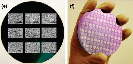 Трёхдюймовая кремниевая пластина с массивом транзисторов из нанострубок